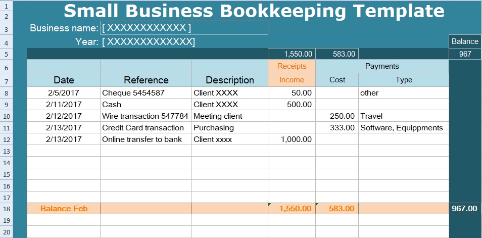accounting software free excel